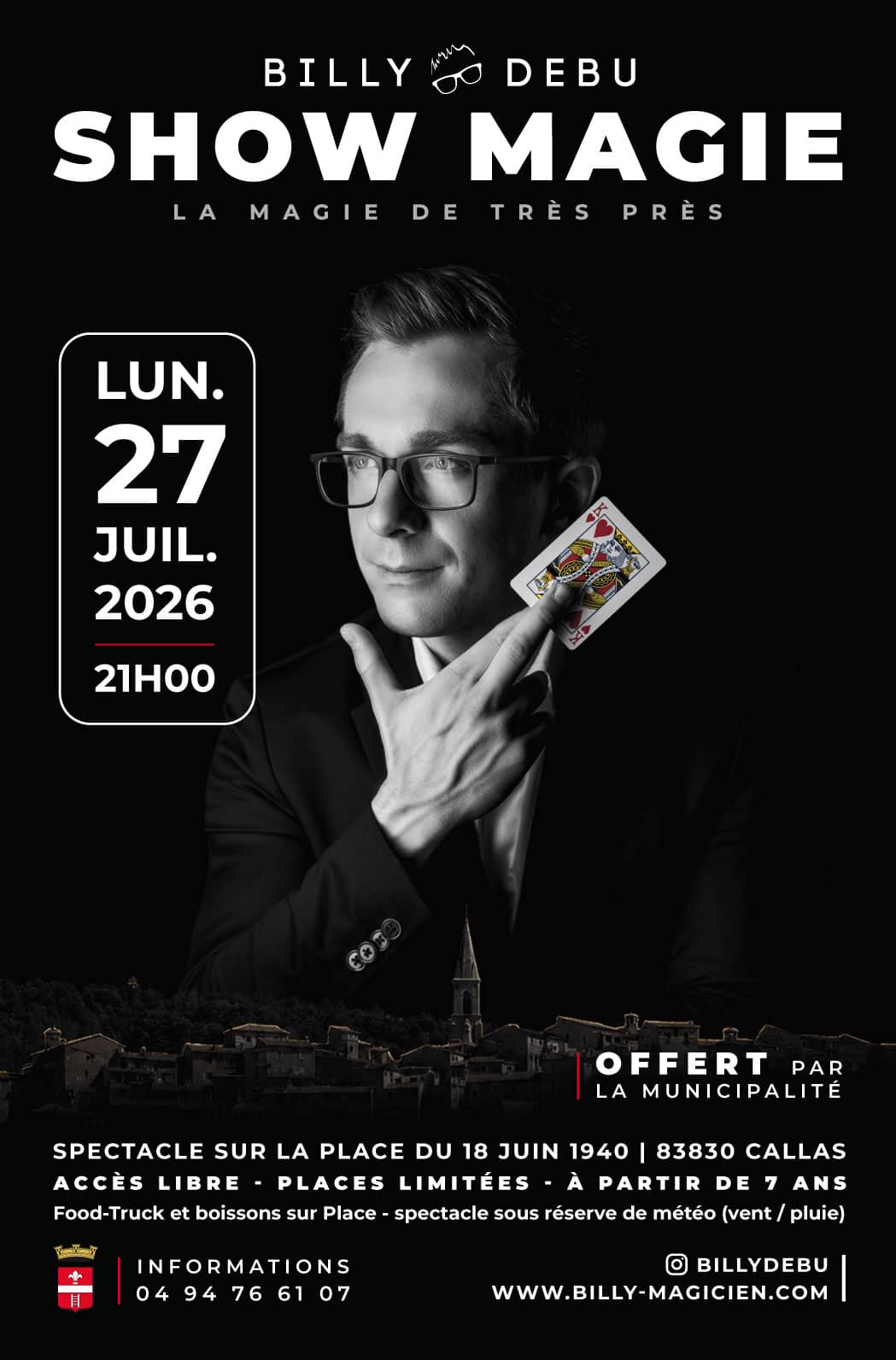 Spectacle de Magie à Callas Lundi 27 juillet 2026